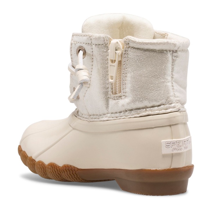 Saltwater Metallic Duck Boot Ivory Sperry