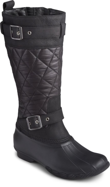Saltwater Tall Nylon Duck Boot Black Sperry