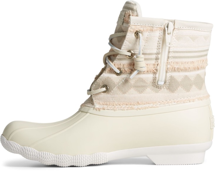 Saltwater Textured Stripe Duck Boot Sperry Tan