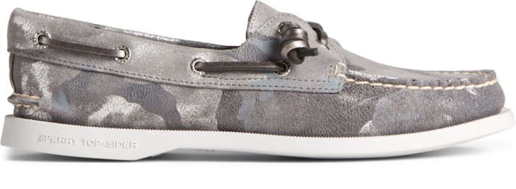Sperry Authentic Original 2-Eye Vida Metallic Camo Boat Shoe Grey Multi