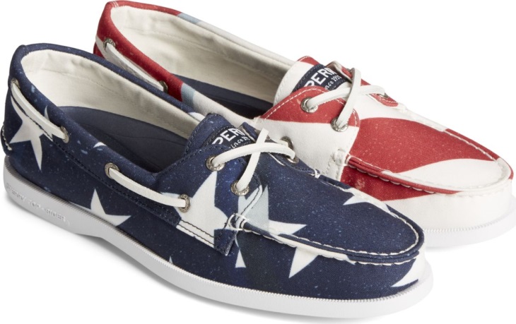 Sperry Authentic Original Americana Stars & Stripes 2-Eye Boat Shoe Red White Blue