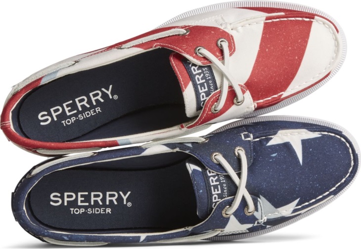 Sperry Authentic Original Americana Stars & Stripes 2-Eye Boat Shoe Red White Blue
