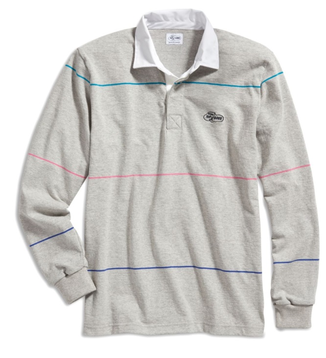 Sperry Cloud Multi-Color Striped Rugby Shirt Grey Multi