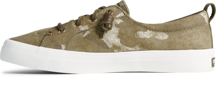 Sperry Crest Vibe Camo Metallic Leather Sneaker Olive