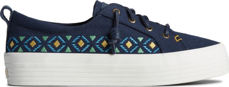 Sperry Crest Vibe Platform Embroidered Sneaker Navy