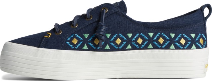Sperry Crest Vibe Platform Embroidered Sneaker Navy
