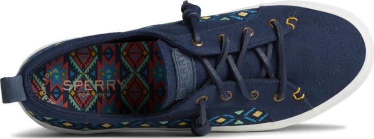 Sperry Crest Vibe Platform Embroidered Sneaker Navy