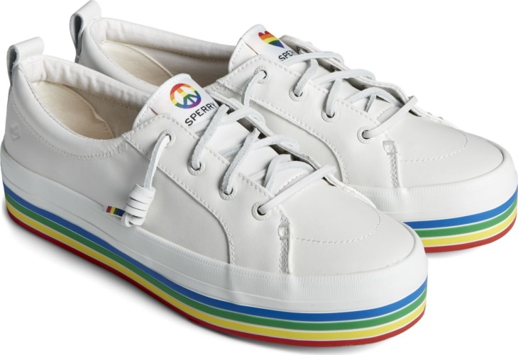 Sperry Crest Vibe Platform Pride Sneaker White