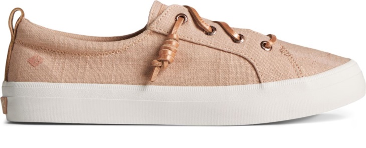 Sperry Crest Vibe Sparkle Crosshatch Linen Sneaker Rose