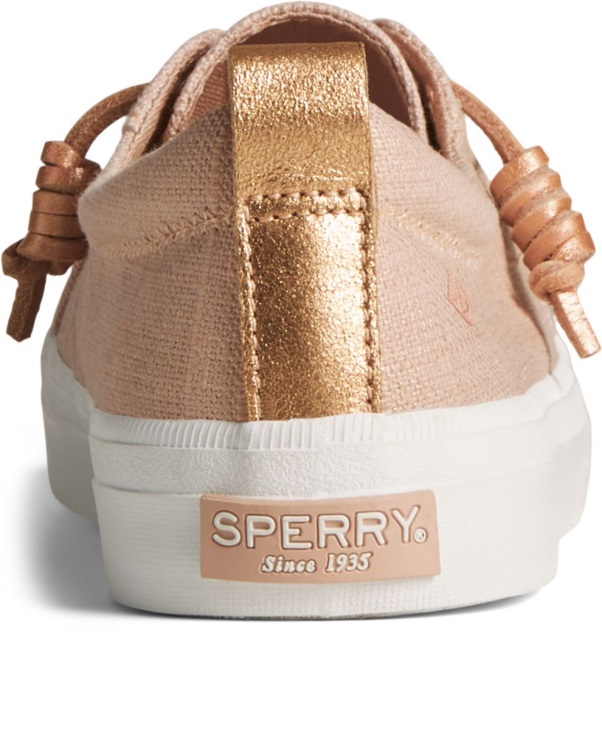Sperry Crest Vibe Sparkle Crosshatch Linen Sneaker Rose
