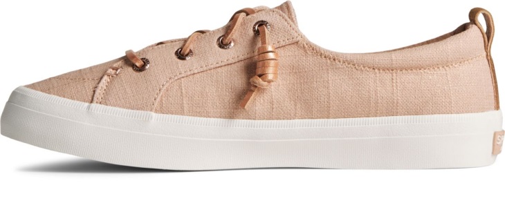 Sperry Crest Vibe Sparkle Crosshatch Linen Sneaker Rose