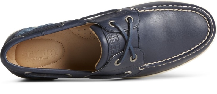 Sperry Koifish Textured Stripe Boat Shoe Navy