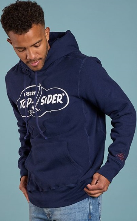 Sperry Made in USA Cloud Cotton Hoodie Navy