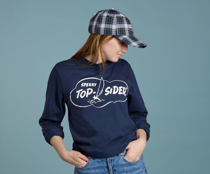 Sperry Made in the USA Cloud Long Sleeve T-Shirt Navy