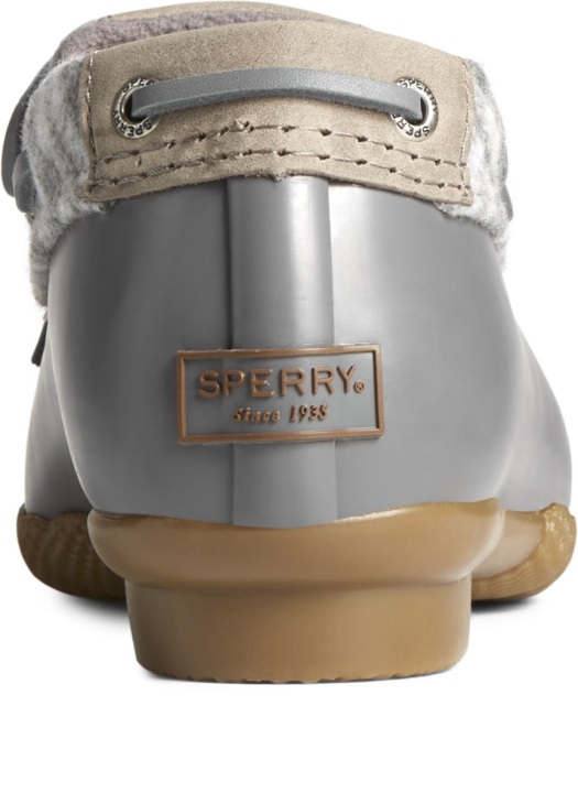 Sperry Saltwater 1-Eye Plaid Wool Duck Boot Grey