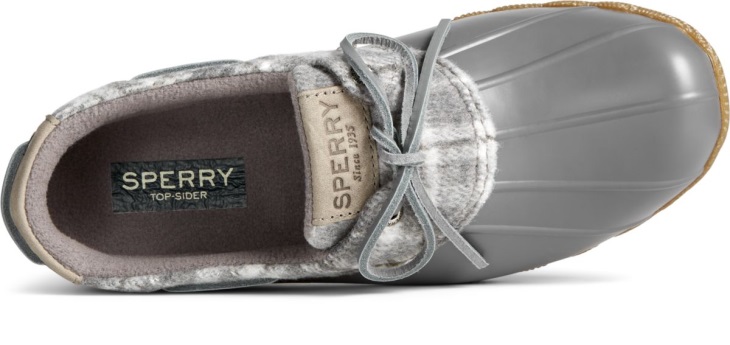 Sperry Saltwater 1-Eye Plaid Wool Duck Boot Grey