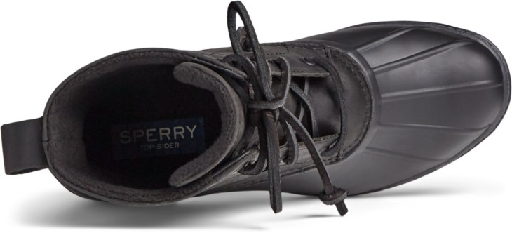 Sperry Saltwater Heel Leather Duck Boot Black