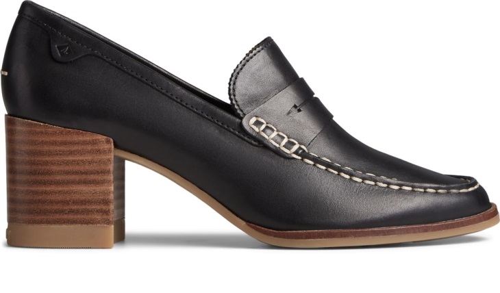 Sperry Seaport Penny Heel Leather Loafer Black