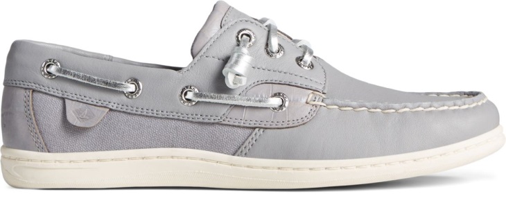 Sperry Songfish Croc Leather Boat Shoe Grey