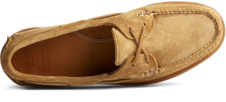 Sperry Sunspel x Sperry Authentic Original 2-Eye Suede Boat Shoe Tan