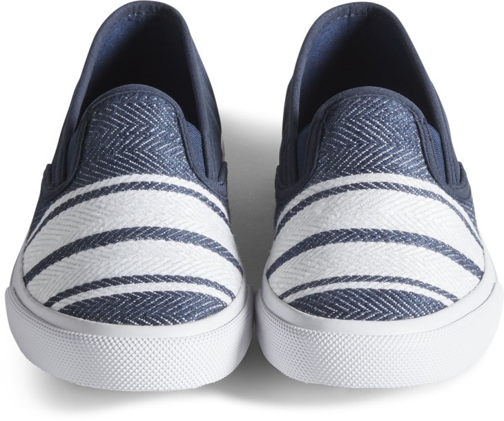 Sperry Unisex Cloud Linen Slip On Sneaker Navy