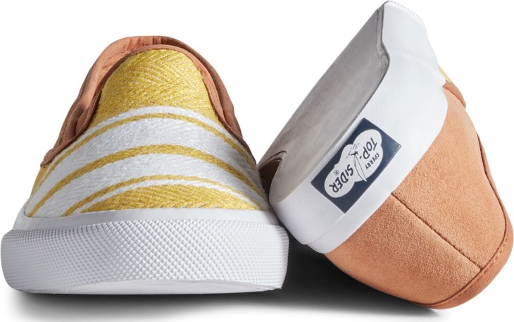 Sperry Unisex Cloud Linen Slip On Sneaker Tan