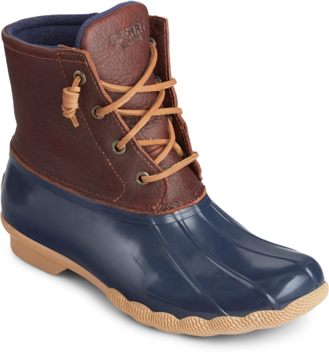 Sperry Women's Saltwater Duck Weather Boot Tan Navy
