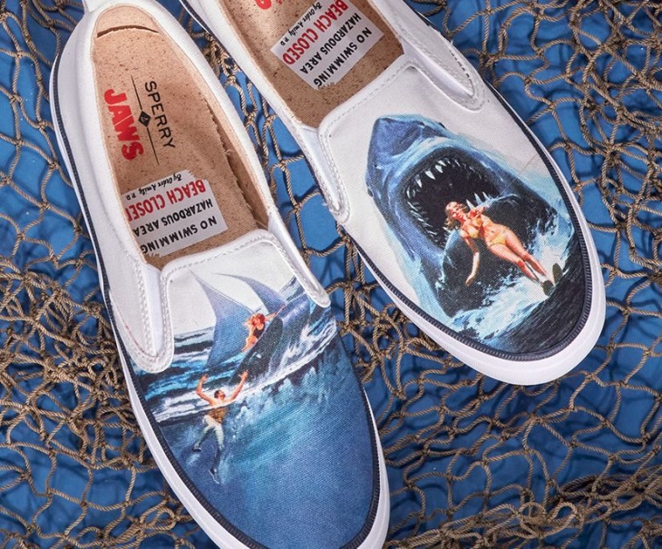 Sperry x JAWS Crest Twin Gore Poster Slip On Sneaker White Sperry
