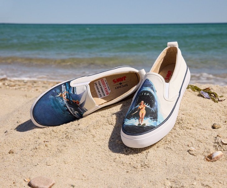 Sperry x JAWS Crest Twin Gore Poster Slip On Sneaker White Sperry