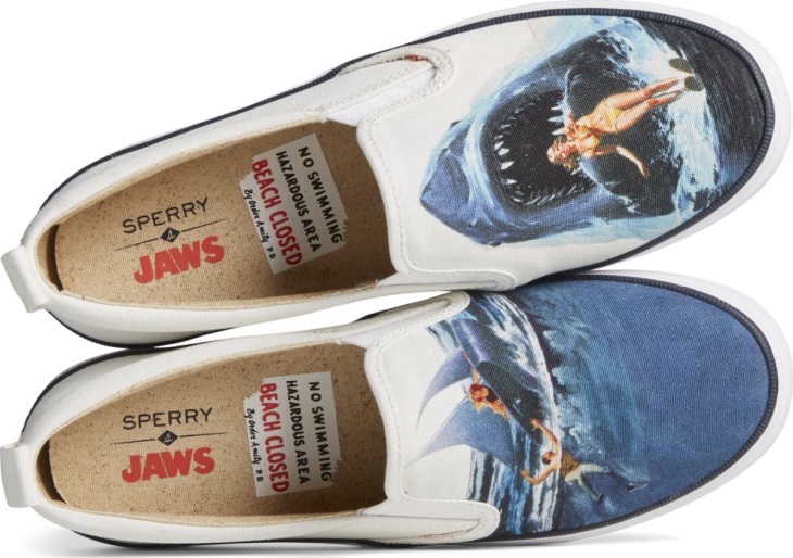 Sperry x JAWS Crest Twin Gore Poster Slip On Sneaker White Sperry