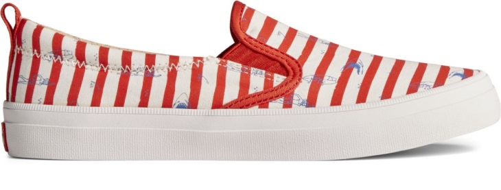 Sperry x JAWS Crest Twin Gore Stripe Slip On Sneaker Sperry Red