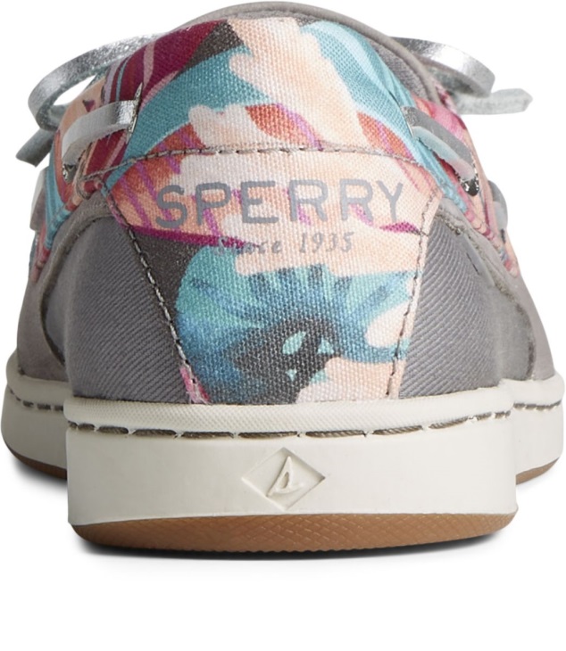 Starfish Coral Floral Boat Shoe Sperry Grey Multi