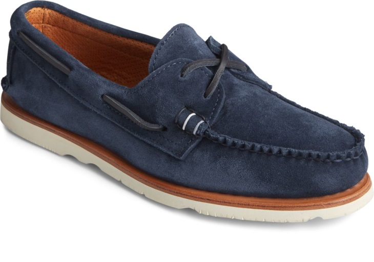 Sunspel x Sperry Authentic Original 2-Eye Suede Boat Shoe Navy Sperry