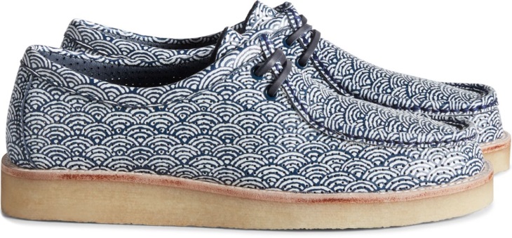Unisex Cloud Captain's Wave Print Oxford Sperry Navy