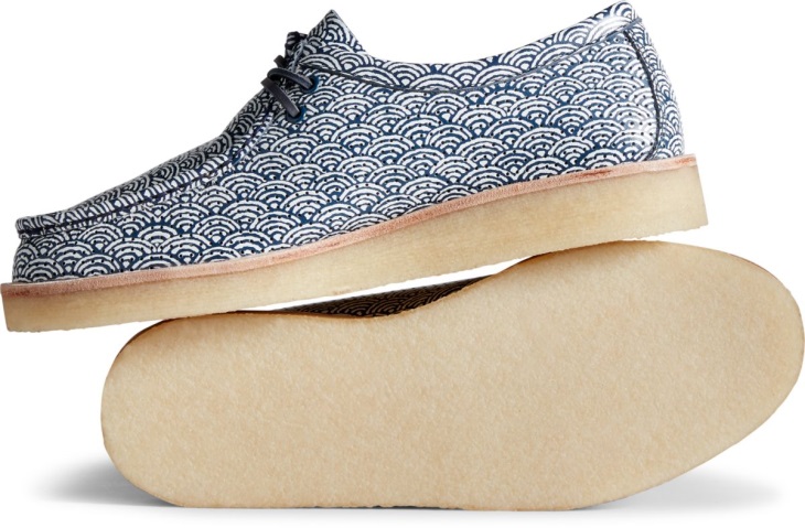 Unisex Cloud Captain's Wave Print Oxford Sperry Navy