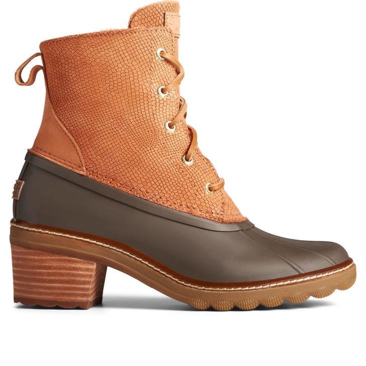 Women's Saltwater Heel Snake Ankle Boot Brown Sperry