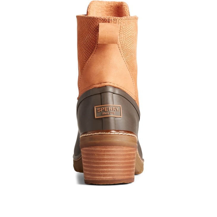 Women's Saltwater Heel Snake Ankle Boot Brown Sperry