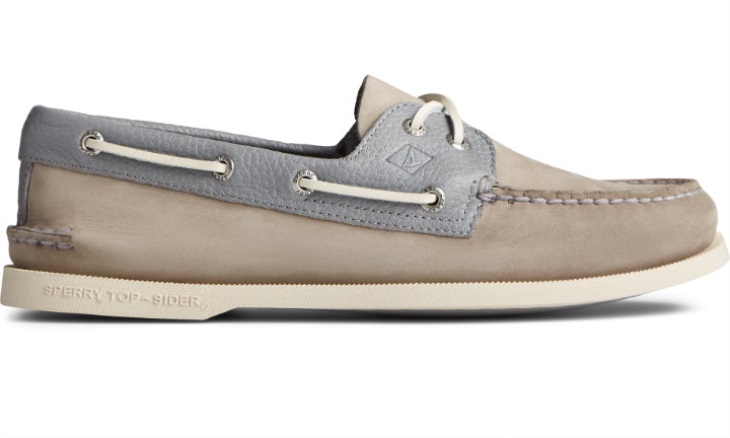 Sperry Men's Authentic Original 2-Eye Tumbled Boat Shoe Grey